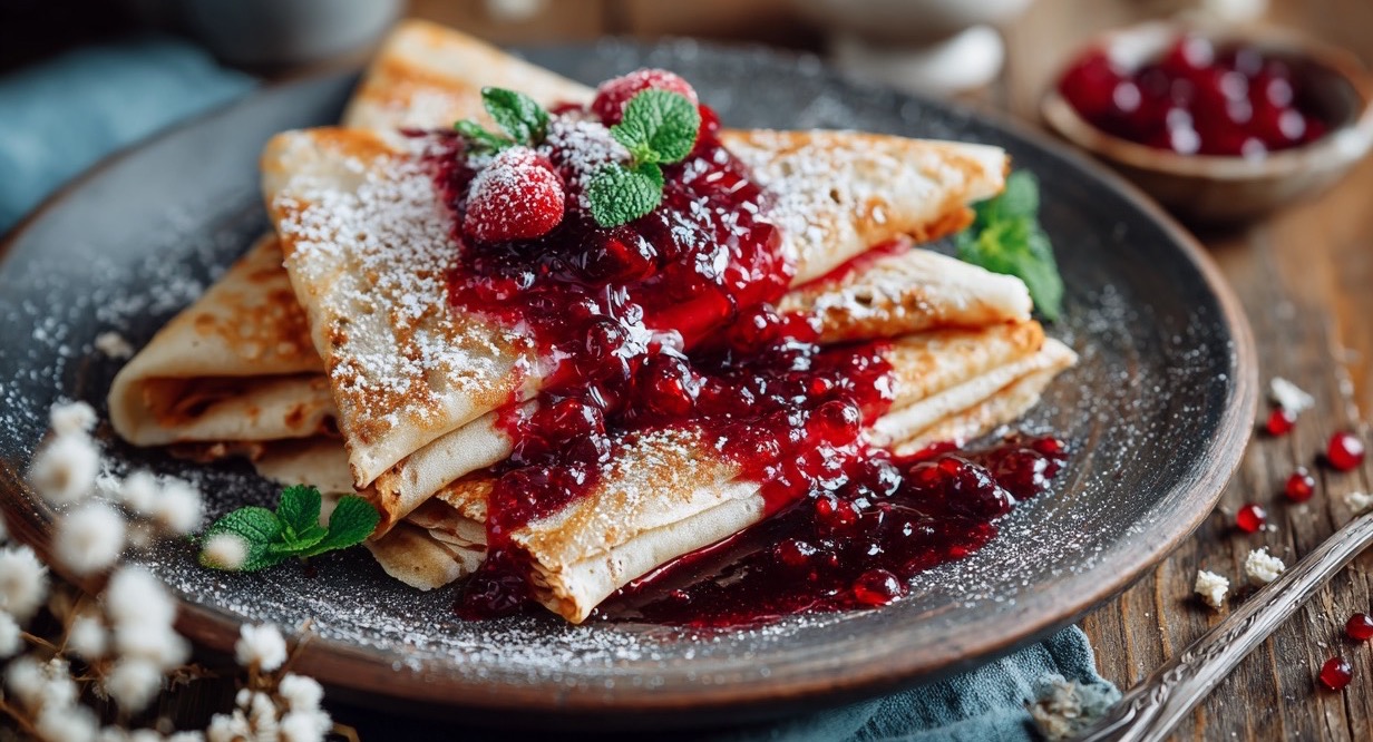 Идеи для завтрака: 5 вкусных рецептов блинов с джемами, фруктами и сиропами